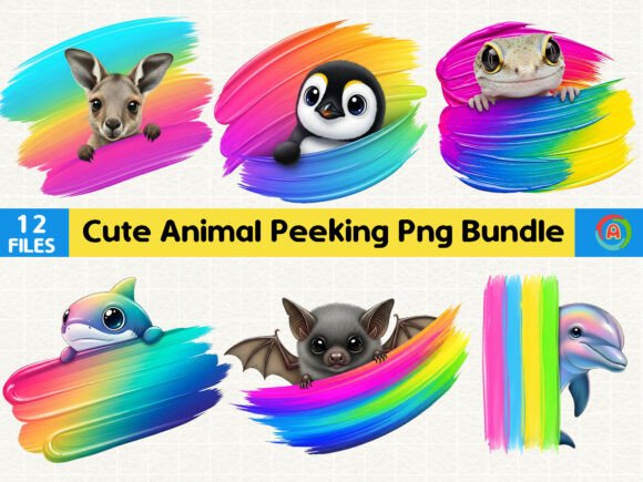 Download Rainbow Splash Cute Animal PNG Bundle - Cute animal png Collection
