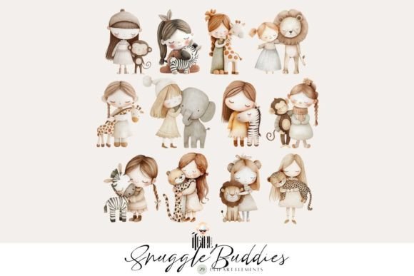Download Snuggle Buddies Baby Animals Clipart - Baby animals clipart Collection