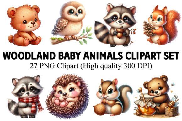 Download Woodland Baby Animals Clipart Set - Baby animals clipart Collection