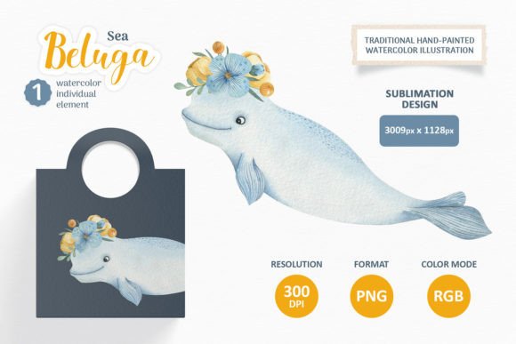 Download Watercolor Sea Beluga. Cute Animal PNG - Cute animal png Collection
